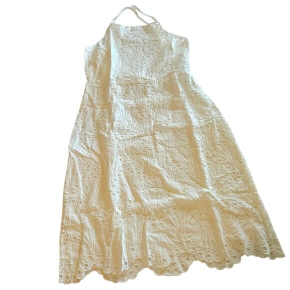 Andie The Roatan Midi Dress Eyelet White Feminine Summer Women's Size X-Large - Picture 2 of 9